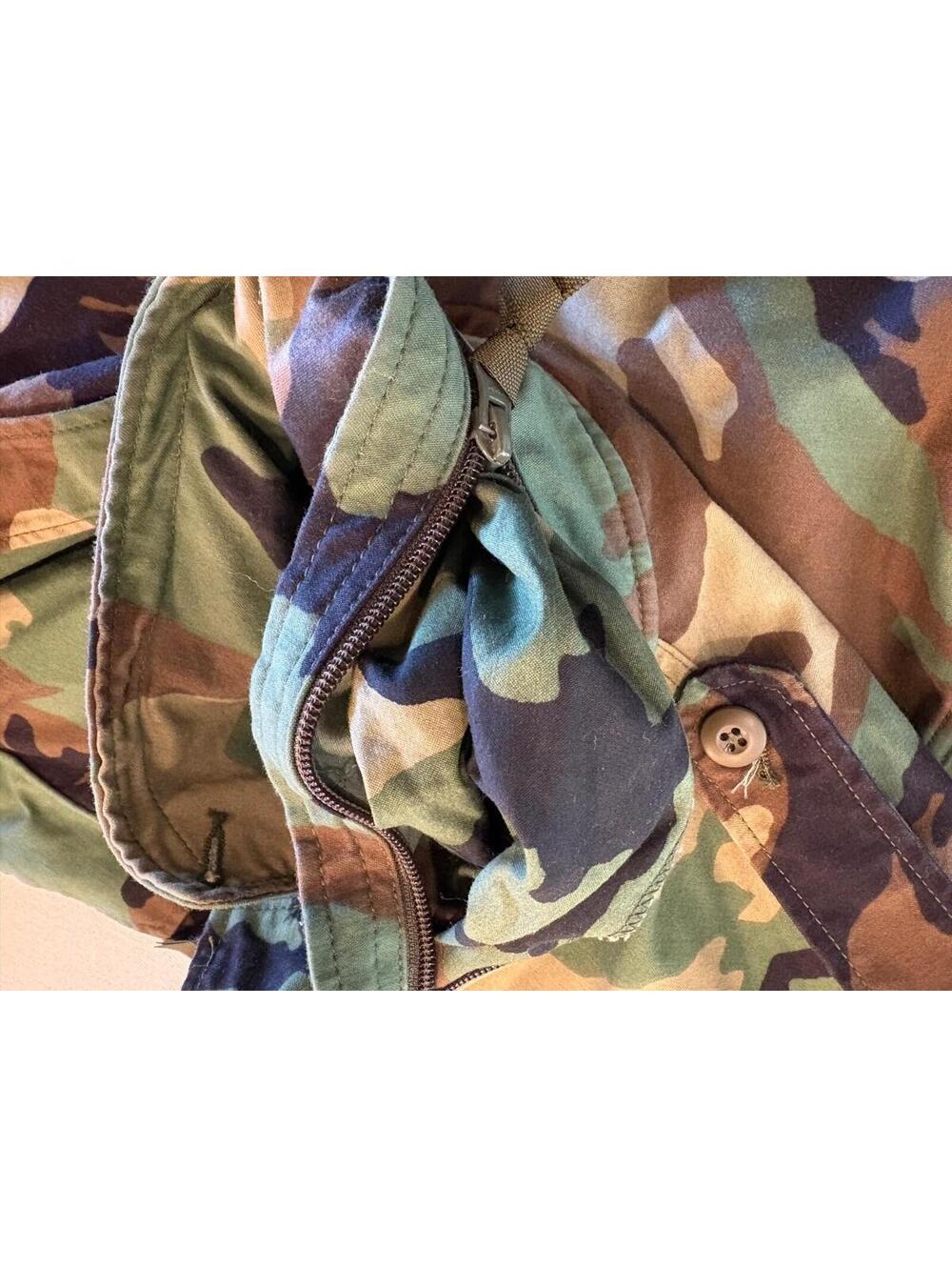 Vtg 1999 M-65 Field Jacket US Military Woodland Camo Large Regular Golden Mfg Co - Picture 7 of 12